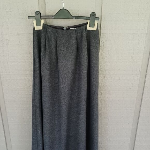 Reformation Lucy Maxi Skirt Size 2 Dark Academia Women Pockets In Charcoal Wool - Picture 2 of 12